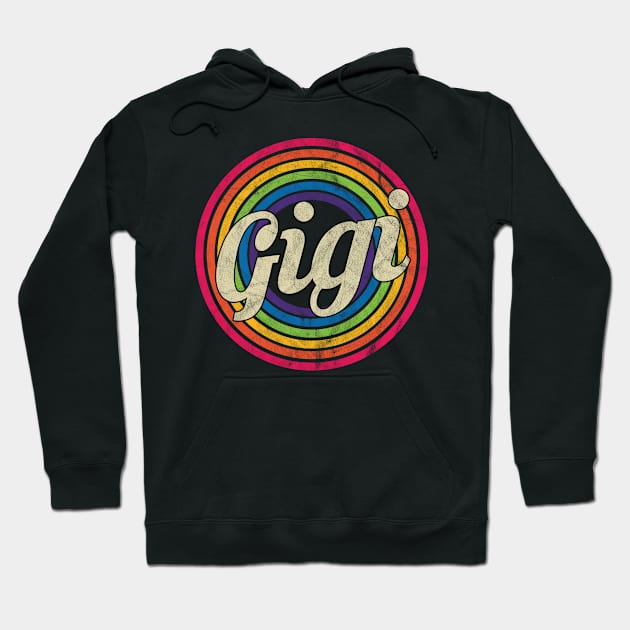 Gigi - Retro Rainbow Faded-Style Hoodie by MaydenArt